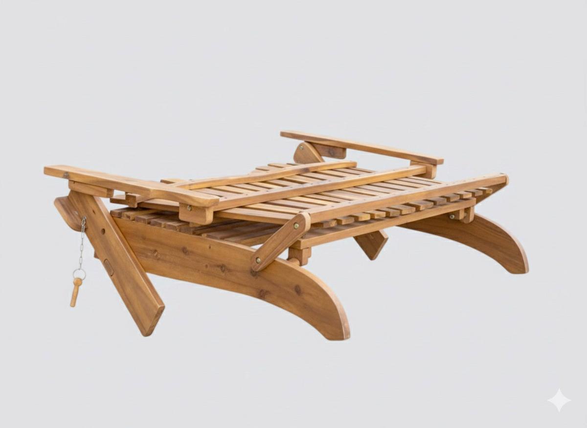 Gartenbank Ph-Aca-Dc-2gb-Adi-Fold - Akaziefarben, Basics, Holz (125/80/94cm)