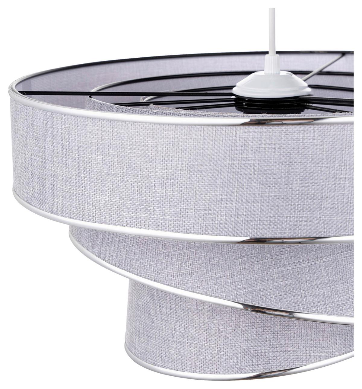 Hängeleuchte Couper H: 72 Cm 1-Flammig, Silberfarben, Grau - Silberfarben/Grau, KONVENTIONELL, Kunststoff/Textil (40/72cm) - P & B