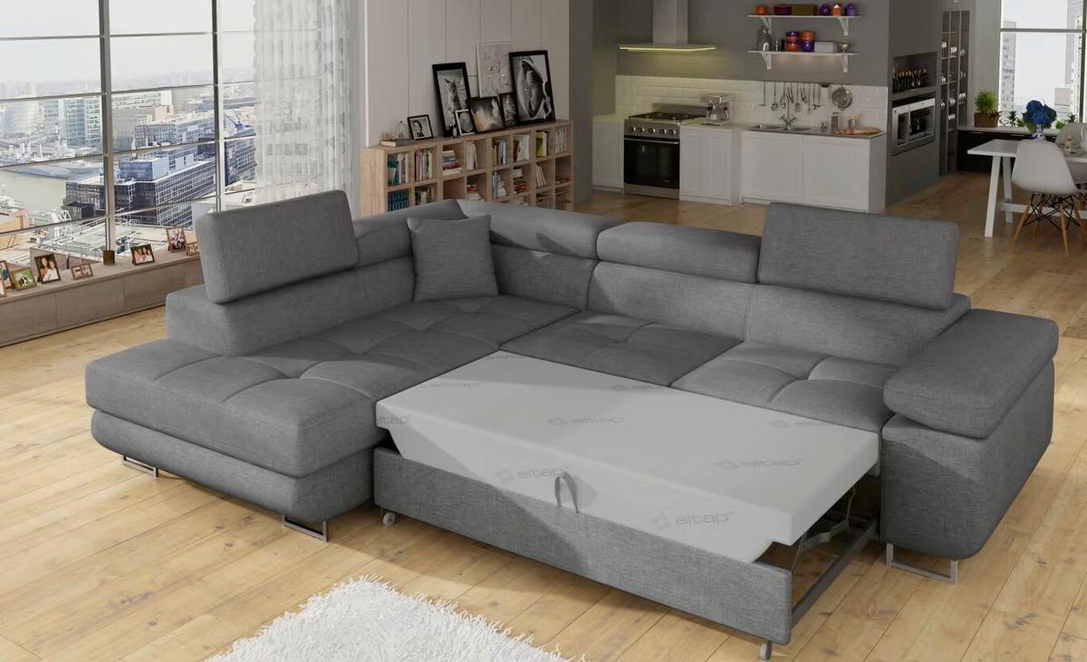 Ecksofa Anton Grau S: 203x272 Cm - Chromfarben/Grau, Design, Textil (203/272cm) - MID.YOU