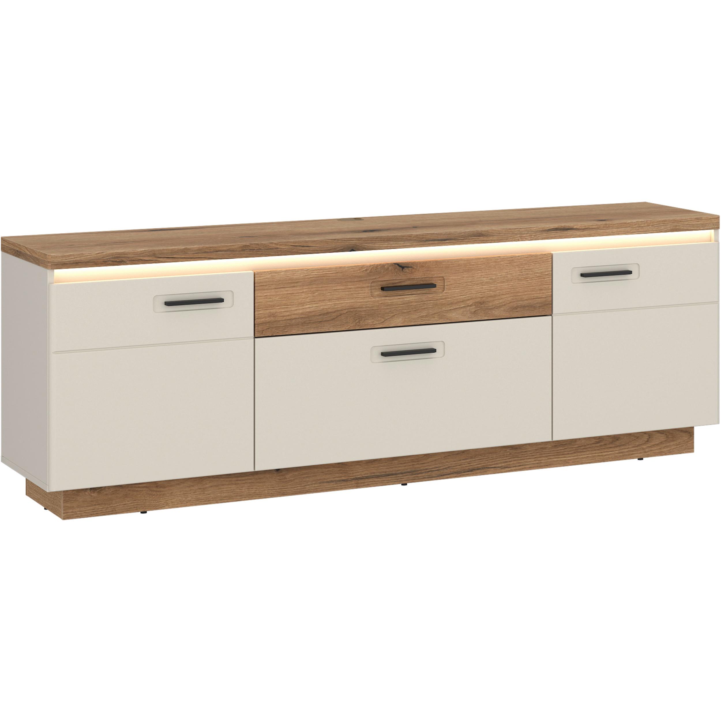TV-Element Modena Eiche Dekor/Kaschmir B: 180cm - Kaschmir/Eichefarben, Basics, Holzwerkstoff (180/64,4/44,6cm) - Hom`in