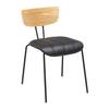 Židle CERA černá - černá/světle hnědá, Moderní, kov/dřevo (42/78/54cm) - Bessagi Home