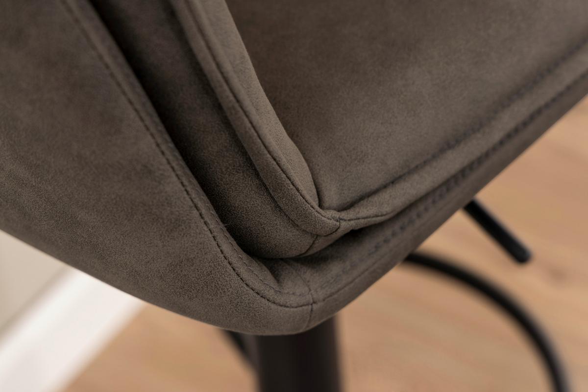 Barhocker Flynn Braun B: 44 cm - Schwarz/Braun, Design, Textil/Metall (44/107/53cm) - MID.YOU