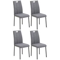 Stuhl-Set 4er Hermine Anthrazit/Schwarz - Anthrazit/Schwarz, KONVENTIONELL, Textil/Metall (41,5/96,5/52,5cm) - P & B