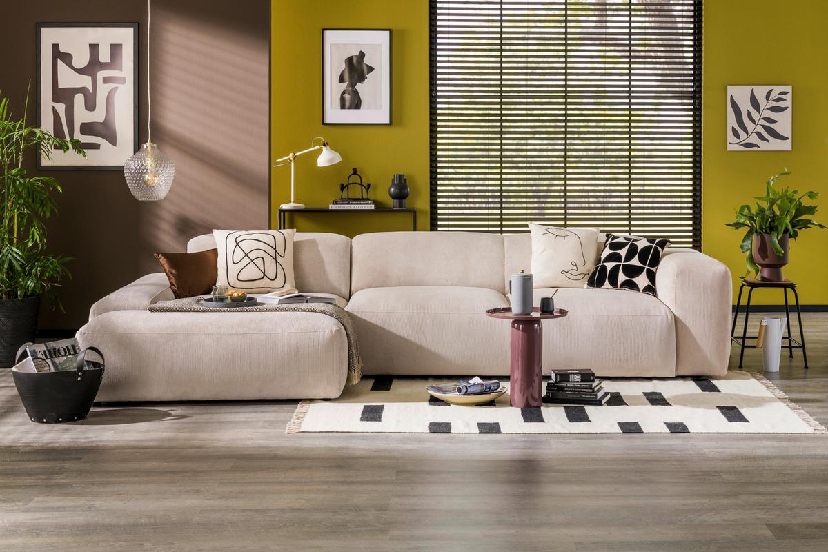ECKSOFA Hannah Beige S: 170x343cm - Beige/Schwarz, Design, Textil (170/343cm) - MID.YOU