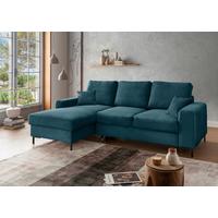 Eckschlafsofa Zona, Petrol S: 143x237 Cm - Petrol/Schwarz, KONVENTIONELL, Textil (143/237cm) - Livetastic