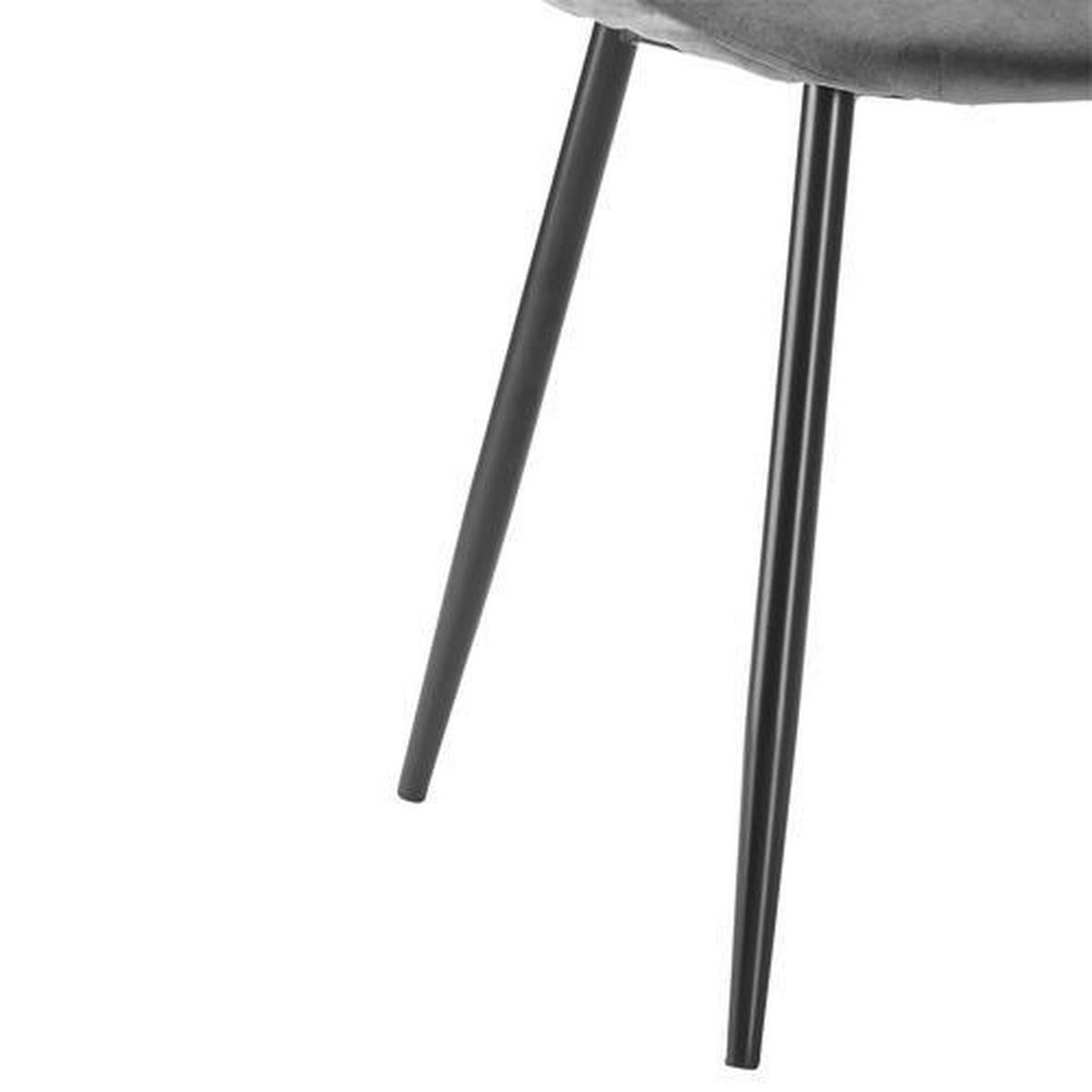 Židle LIO samet tmavě šedá - šedá/černá, Moderní, kov/dřevo (43/86/55cm) - Bessagi Home