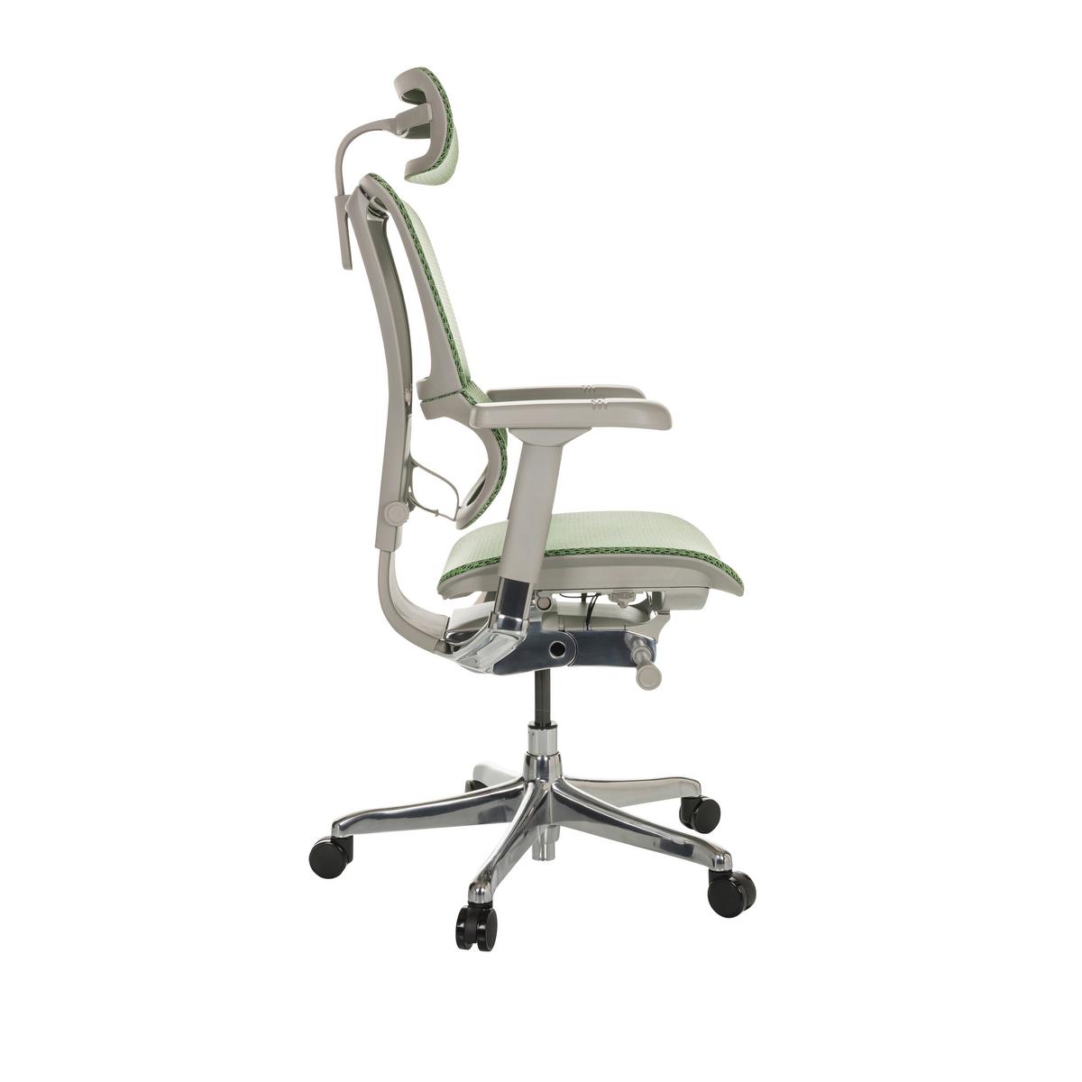 Drehstuhl Ergohuman Slim I G - Silberfarben/Grau, Basics, Kunststoff/Textil (69/116-138/66cm) - MID.YOU