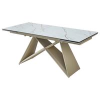 Jedálenský stôl keramika 180-260x90cm - biela/béžová, Modern, kov/keramika (180-260/76/90cm) - MID.YOU