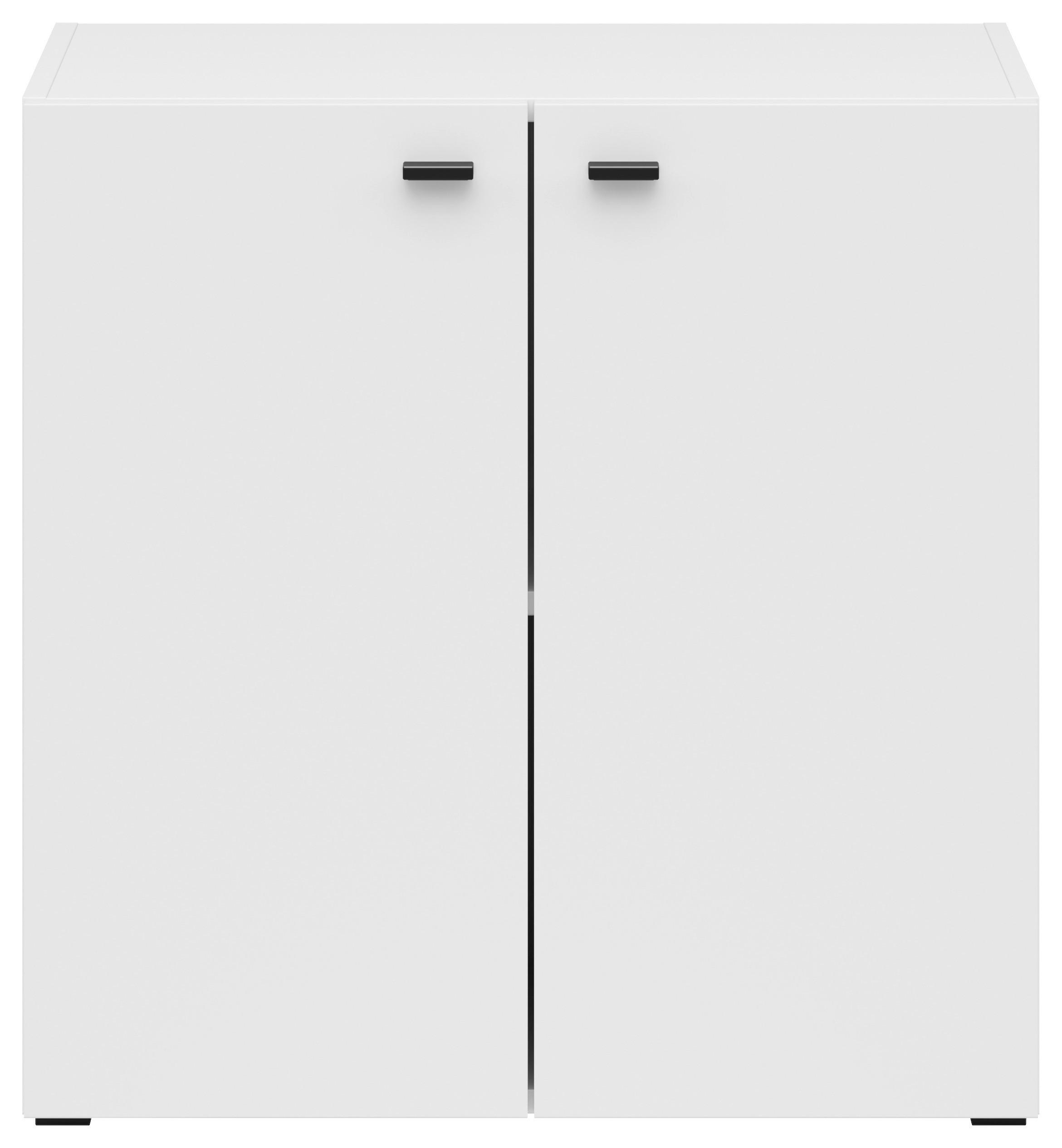 Wohnwand Sixty-four Weiß/anthrazit - Eichefarben/Anthrazit, Trend, Holzwerkstoff (385/190/35cm)