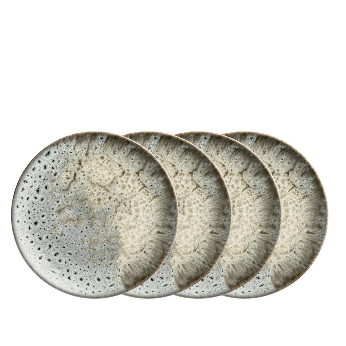 Desserettellerset Carellia Steingut, Grau, 4-Teilig - Grau, Basics, Keramik (23/2,4cm) - Mäser