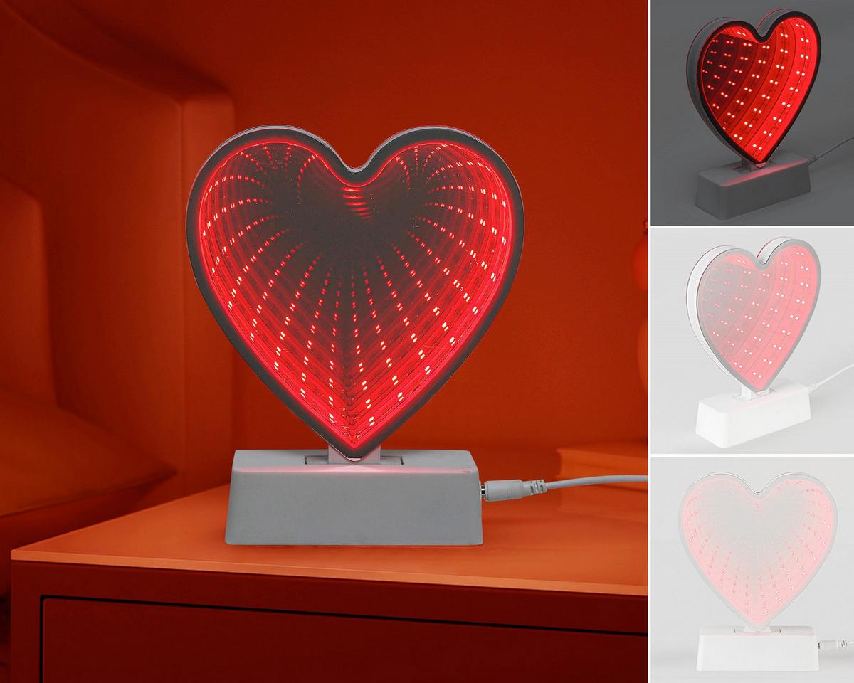 DEKORAČNÍ LED SVÍTIDLO HEARTIM - šedá/bílá, Konvenční, plast (4,6/14,5/17,9cm) - Mömax