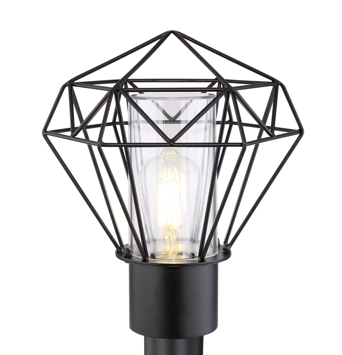 Außenleuchte Horace 15 Watt Edelstahl - Klar/Schwarz, Basics, Kunststoff/Metall (22,5/25,5/100cm) - Globo