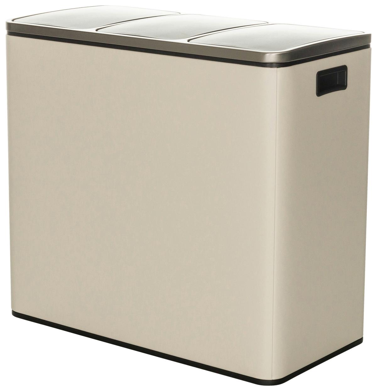 Abfallsammler Clean Ix - Beige/Schwarz, Basics, Kunststoff/Metall (61/56/31,5cm) - MID.YOU