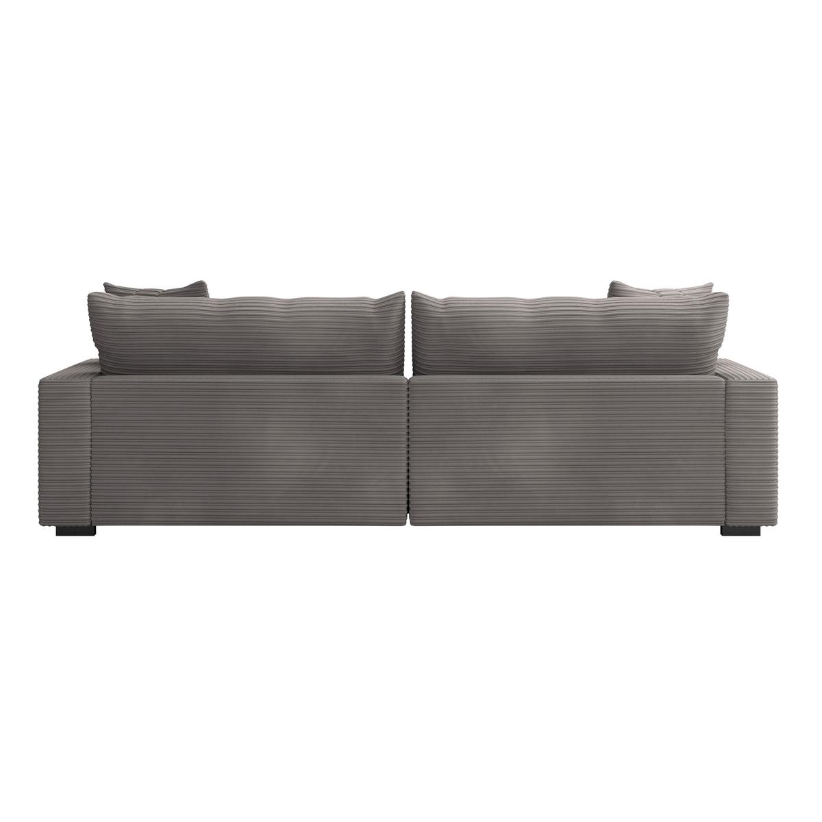 Big Sofa Pelle Mit Kissen B: 261 Cm Anthrazit - Wengefarben/Anthrazit, Trend, Textil (261/124cm) - Luca Bessoni