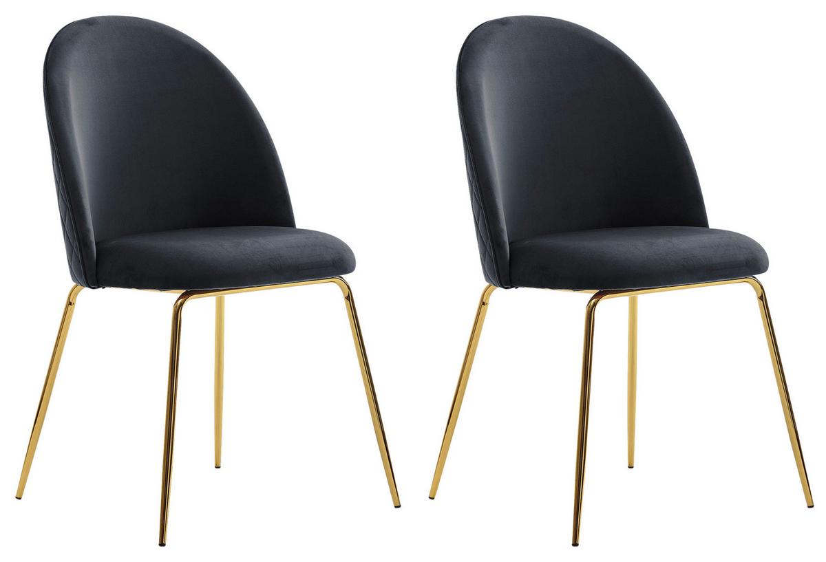 Stuhl Schwarz B: 53 Cm - Goldfarben/Schwarz, Design, Textil/Metall (53/86/50cm) - MID.YOU