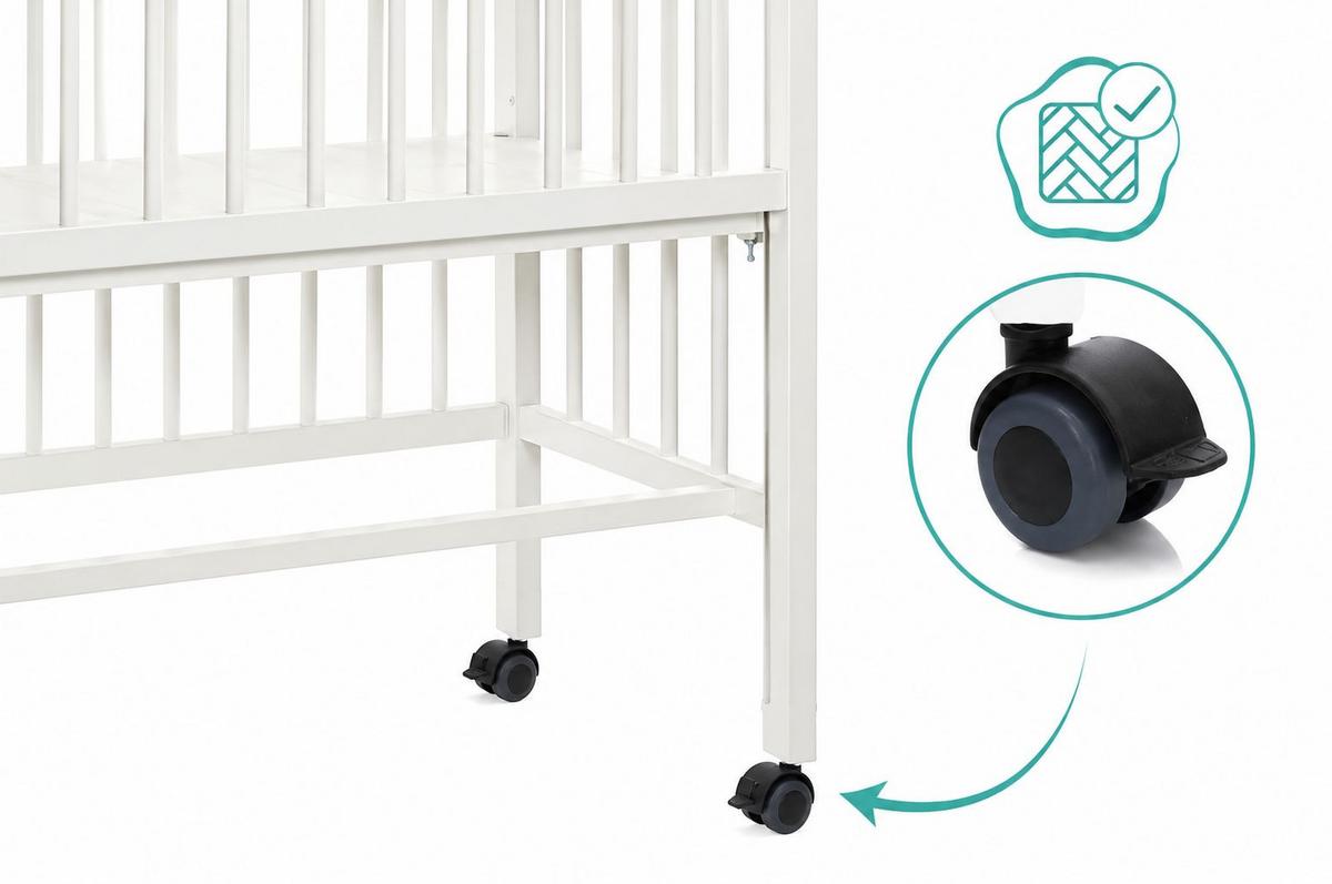 Beistellbett Bedside Crib Cocon Weiß, verstellbar - Weiß, Basics, Holz (90/40cm) - Fillikid