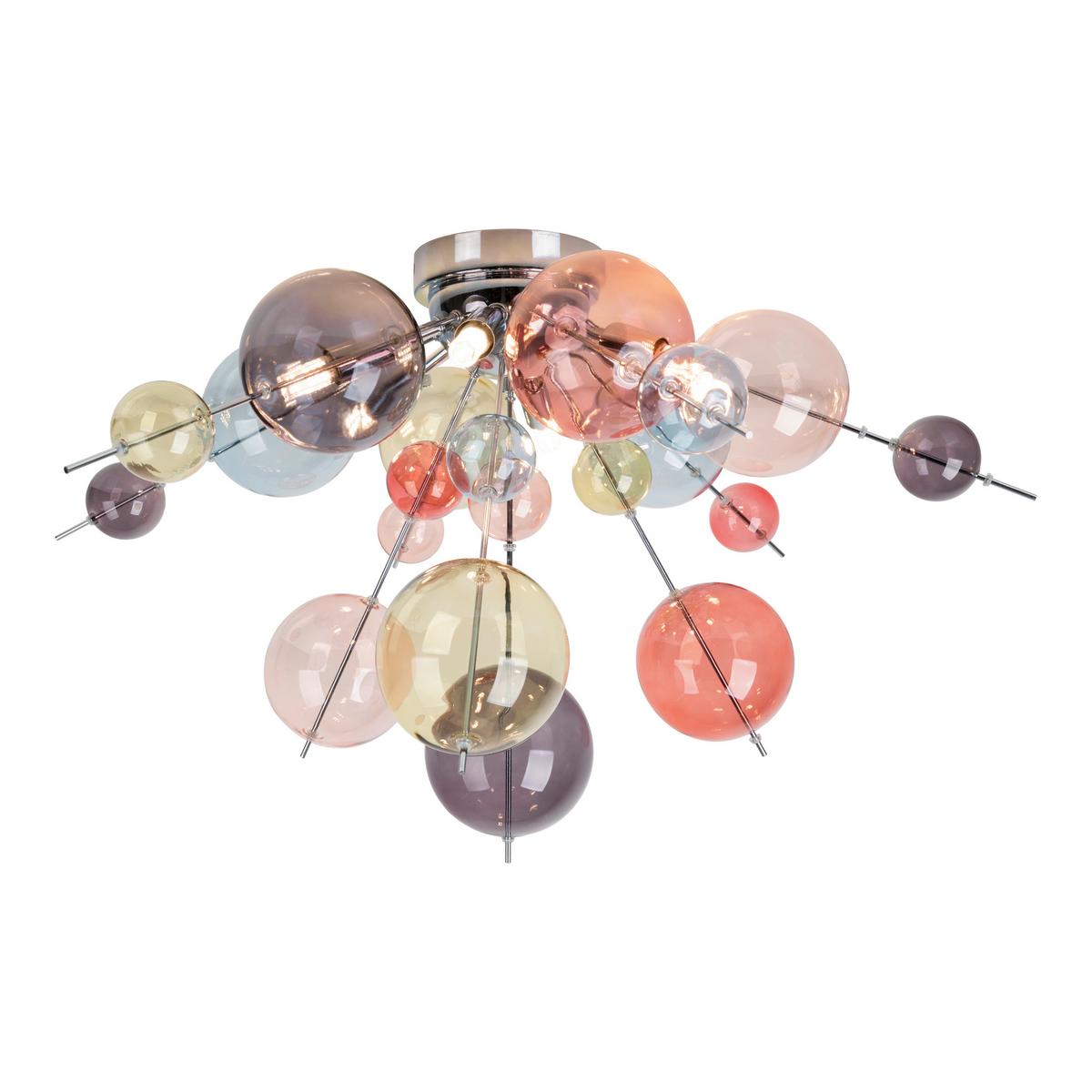 Deckenleuchte Farbglas, 280w - Chromfarben/Multicolor, Design, Glas/Metall (57/38cm) - Näve