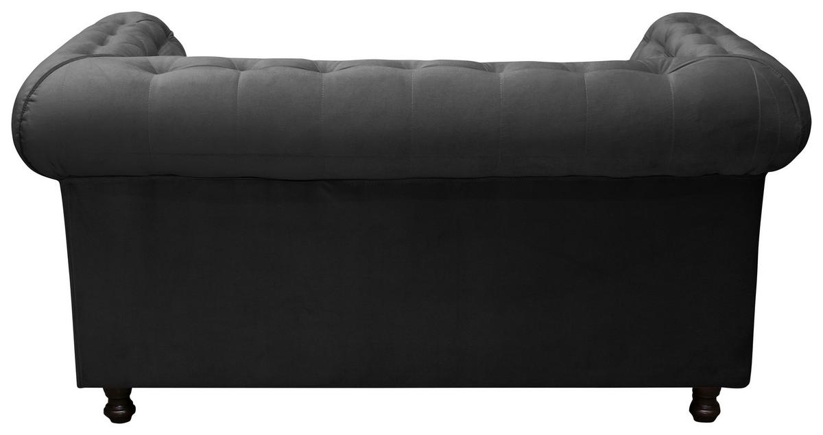 Chesterfield-Sofa Cardiff 168 - Wengefarben/Anthrazit, Basics, Textil (168/80/90cm) - P & B