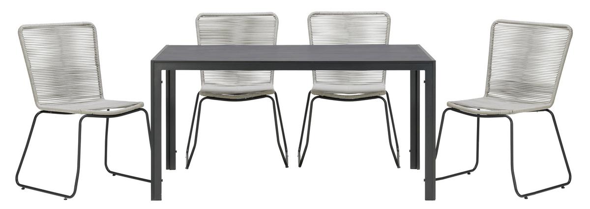 Gartenstuhl Trendy Aus Metall Und Kunststoff - Schwarz/Grau, MODERN, Kunststoff/Metall (58/88/62cm) - Beldano