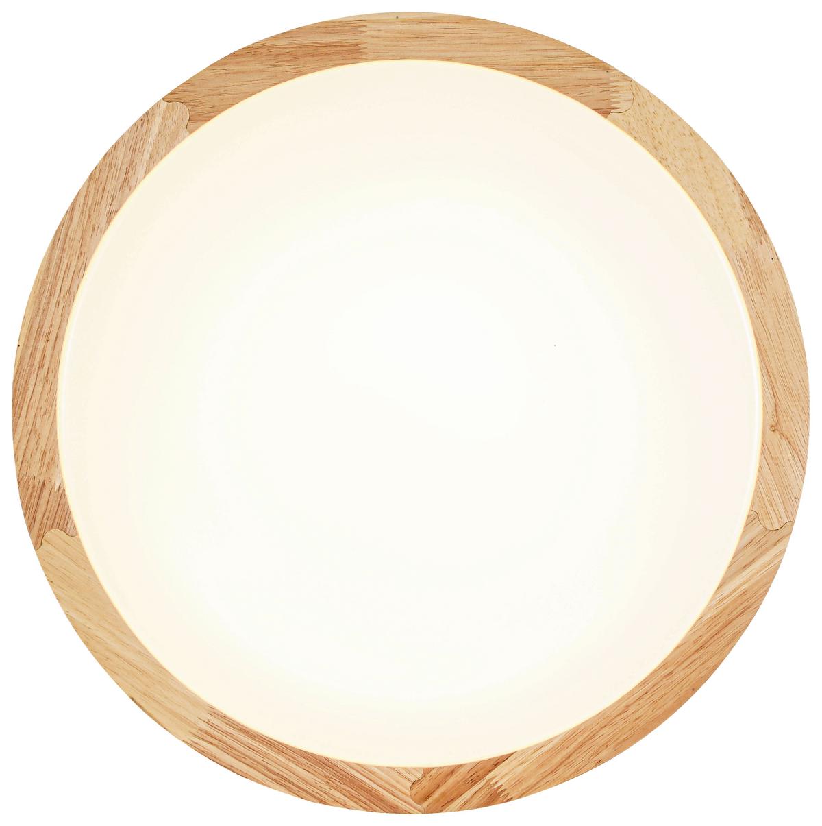 LED-Deckenleuchte Belinda - Eichefarben/Weiß, MODERN, Holz/Kunststoff (45/7,5cm) - Luca Bessoni