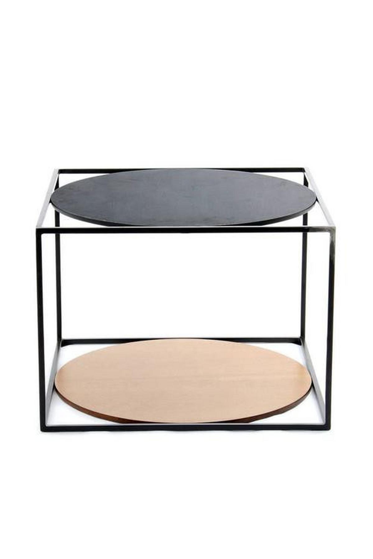 Beistelltisch In Würfelform Cody, Schwarz/braun - Schwarz/Braun, Basics, Holzwerkstoff/Metall (50/50/36cm) - Kayoom