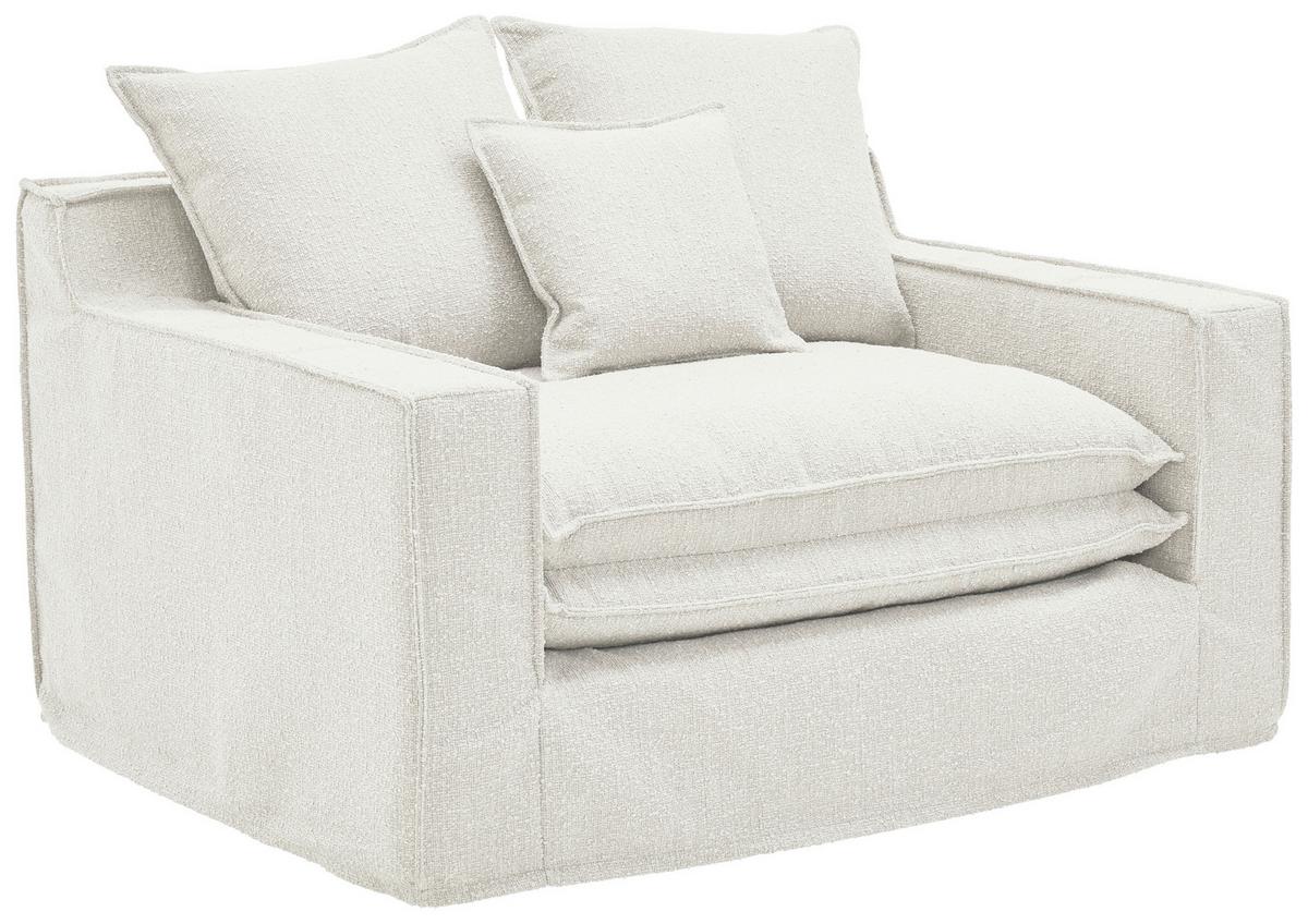 Sessel Aurora - Schwarz/Weiß, Trend, Textil (129/92/105cm) - Livetastic