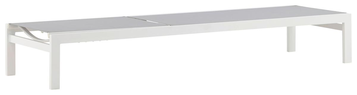 Sonnenliege Copacabana - Weiß/Grau, KONVENTIONELL, Metall (60/30/195cm) - Gardenson