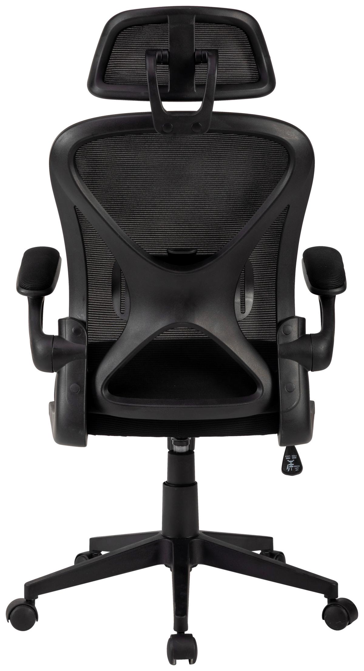 Chefsessel Jimmy Schwarz B: 63 cm - Schwarz, Trend, Kunststoff/Textil (63/116/65cm)