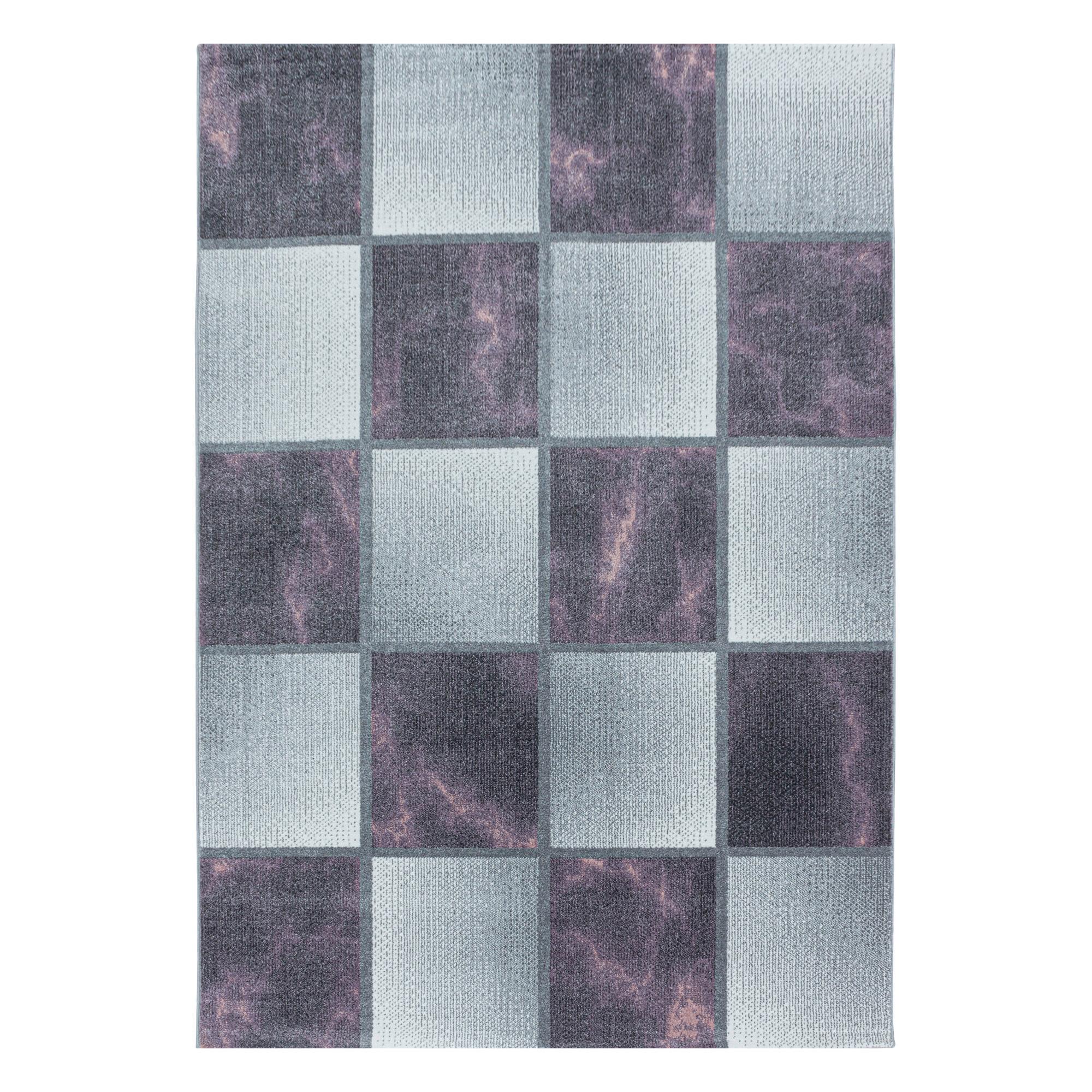 Webteppich Lila/Grau Naturfaser Ottawa 140x200 cm - Lila, Design, Textil (140/200cm)