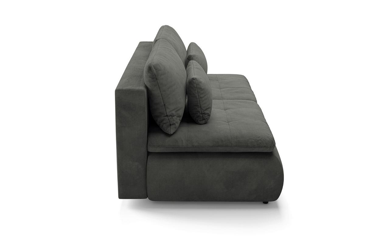 Schlafsofa Mystic Grau B: 220cm - Schwarz/Grau, Design, Textil (220/94/114cm) - Livetastic