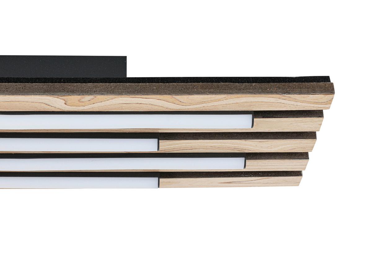 Led-deckenleuchte Paleo - Eichefarben/Schwarz, MODERN, Holzwerkstoff/Kunststoff (62/18,5/7,5cm) - Luca Bessoni