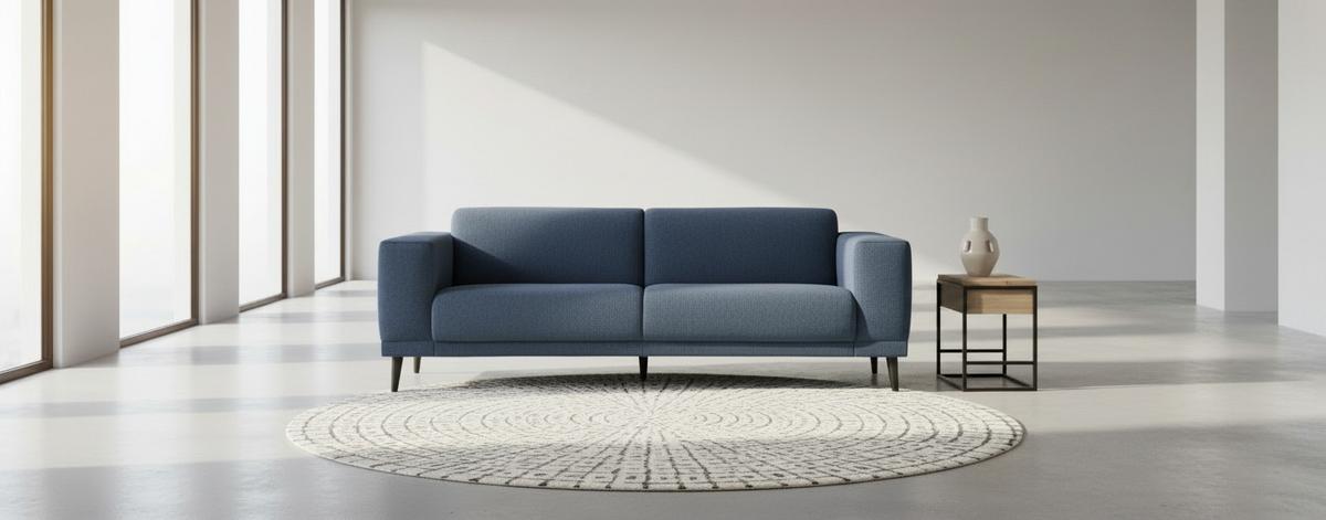3-Sitzer-Sofa Oslo Blau B: 218 cm - Blau/Schwarz, Design, Textil (218/77/93cm) - MID.YOU
