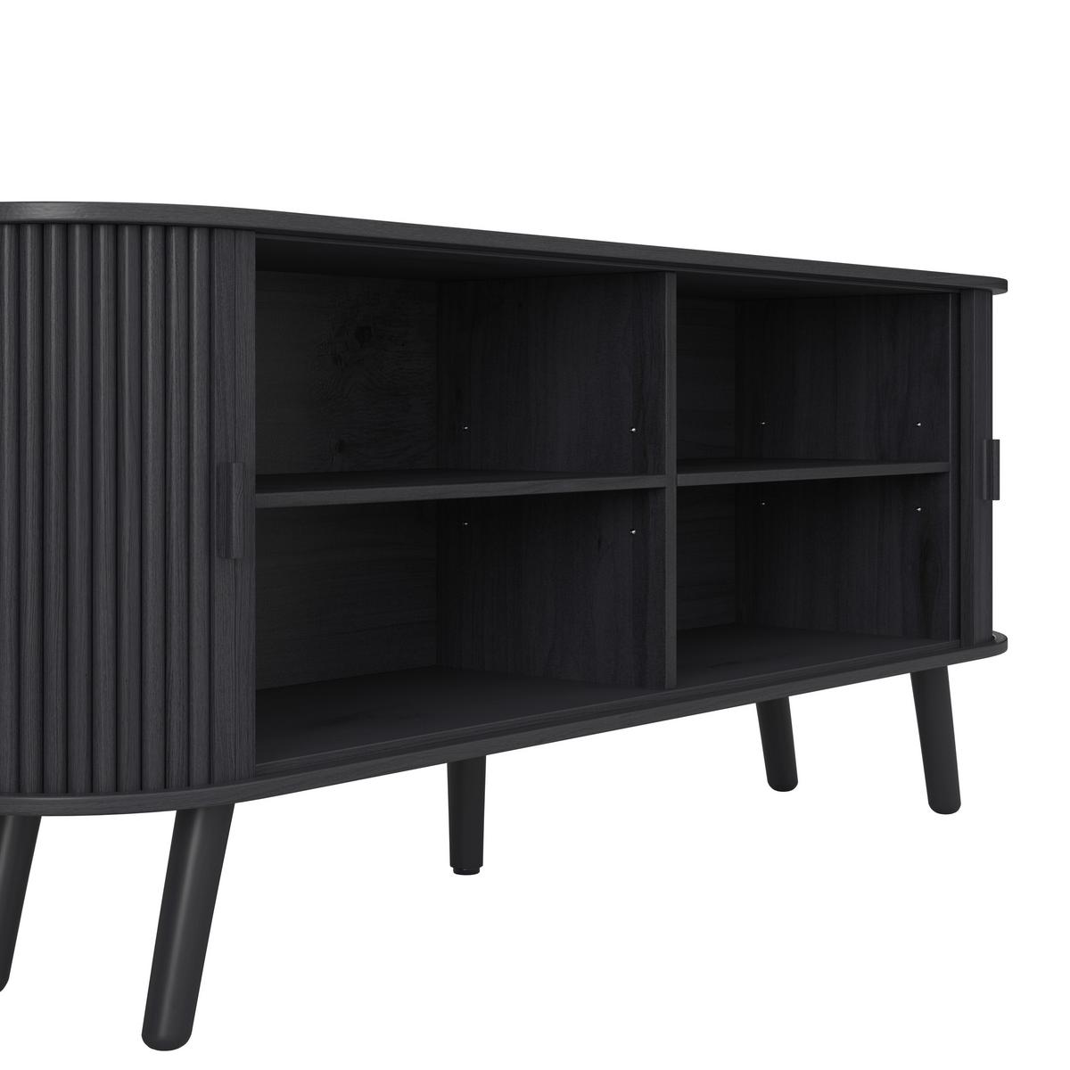 Komoda ENNIO čierna - čierna, Modern, drevo/kompozitné drevo (160/80/40cm) - Bessagi Home