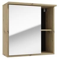 Spiegelschrank Amora Eiche Artisan Dekor 1-Türig - Eichefarben, Basics, Glas/Holzwerkstoff (60/61/28cm) - P & B