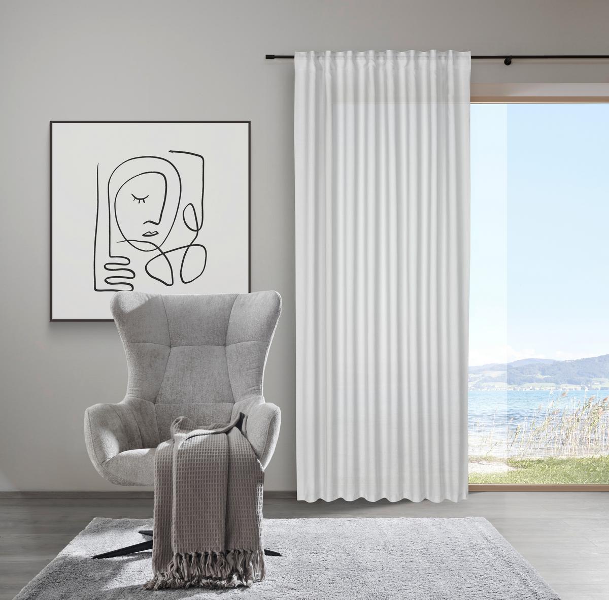 HOTOVÝ ZÁVĚS ELISA -AKT- - světle šedá, Konvenční, textil (135/255cm) - Mömax