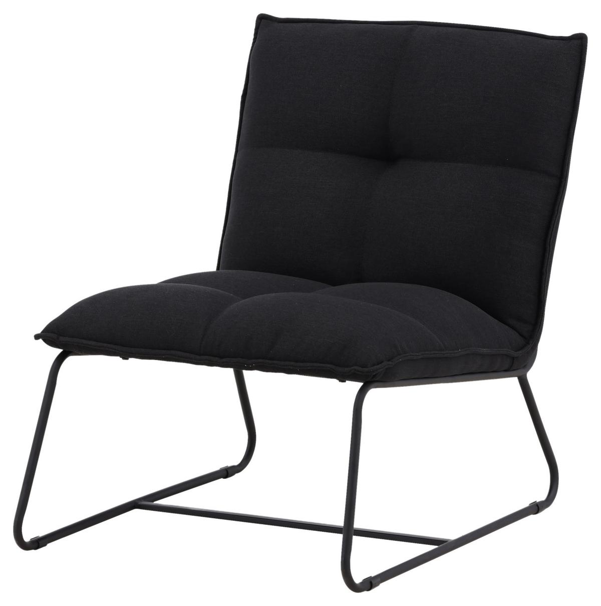 Sessel Madison - Schwarz, Design, Textil/Metall (62/78/83cm) - Livetastic