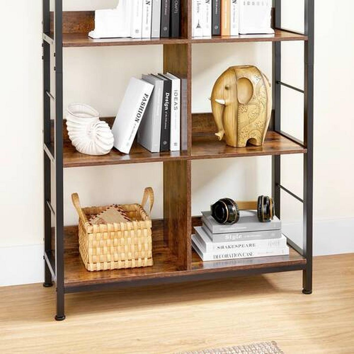 Bücherwand Iron B: 80 Cm Braun/schwarz - Schwarz/Braun, Basics, Holzwerkstoff/Metall (80/149/33cm) - Boxxx