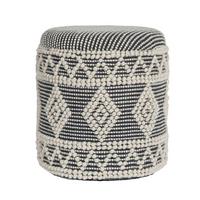 Hocker Creme, Schwarz B: 40cm - Creme/Schwarz, Design, Textil (40/45/40cm) - MID.YOU