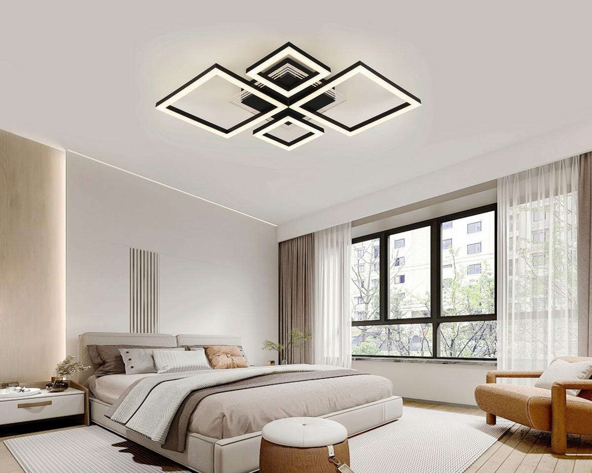 LED-Deckenleuchte Valentin - Transparent/Schwarz, MODERN, Kunststoff/Metall (62,5/45/6,5cm) - Luca Bessoni