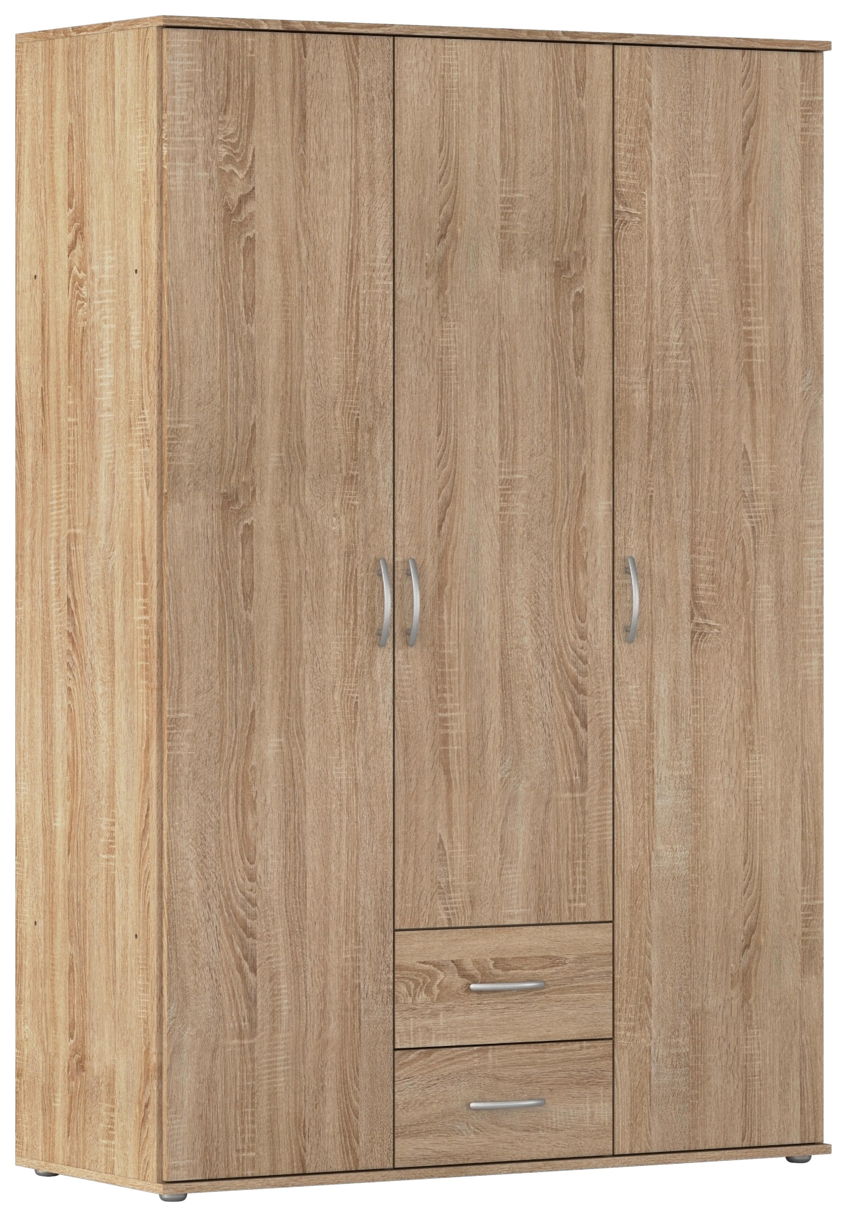 Kleiderschrank Paul 3 - Eichefarben, KONVENTIONELL, Holzwerkstoff (127/188/52cm)