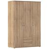 Kleiderschrank Paul 3 - Eichefarben, KONVENTIONELL, Holzwerkstoff (127/188/52cm)