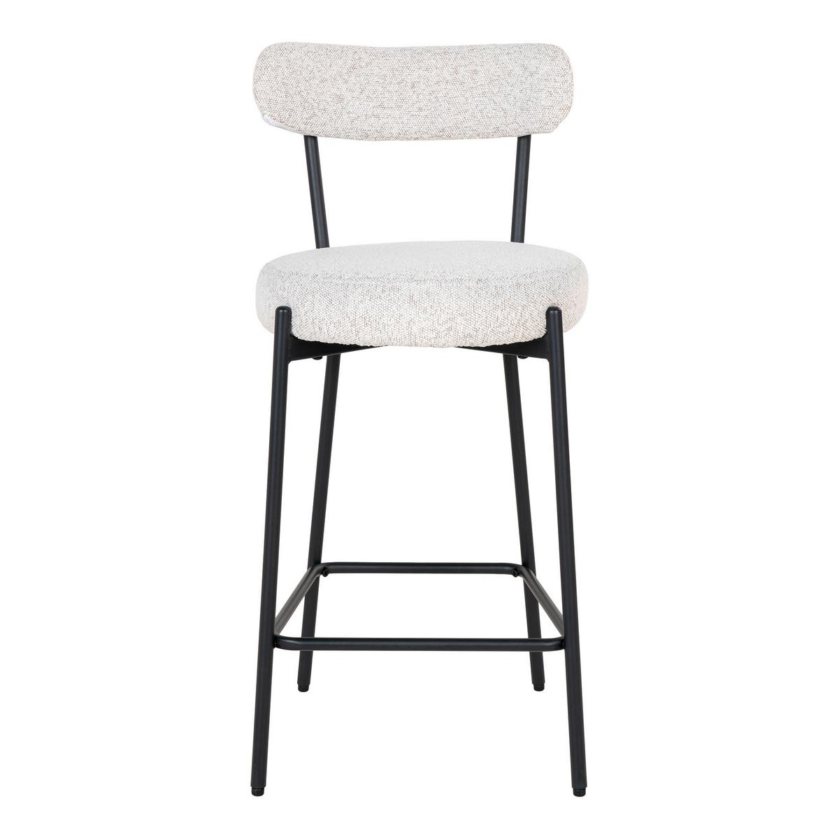 Barhocker Badalona Weiß B: 39 cm - Schwarz/Weiß, MODERN, Textil/Metall (39/90/46cm) - MID.YOU