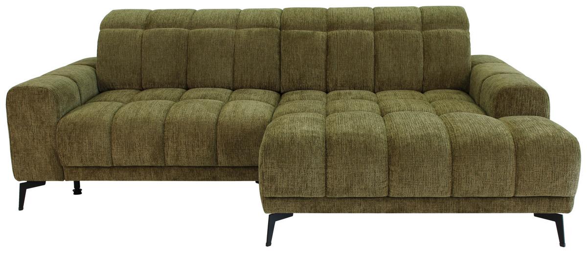 Rohová sedačka LAYA, pravá, olivovozelená ženilka KANSAS - olivovozelená, Modern, textil (250/155cm) - Premium Living