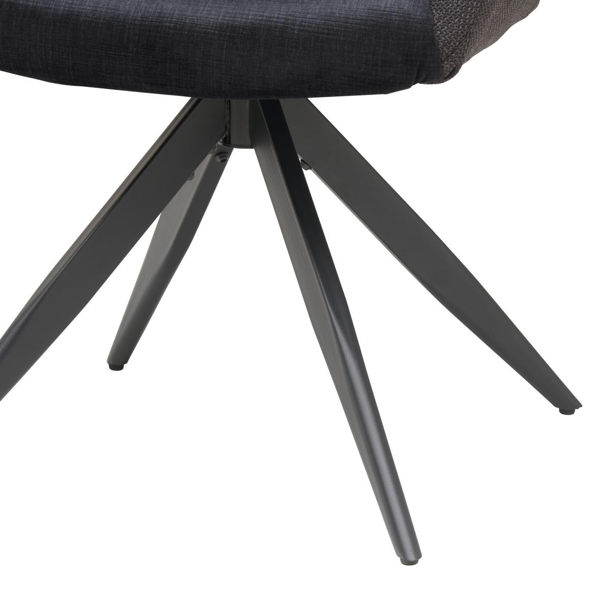 Armlehnstuhl Kiran Samt Dunkelgrau, B: 62 Cm - Dunkelgrau/Schwarz, KONVENTIONELL, Textil/Metall (62/86/64cm) - MID.YOU