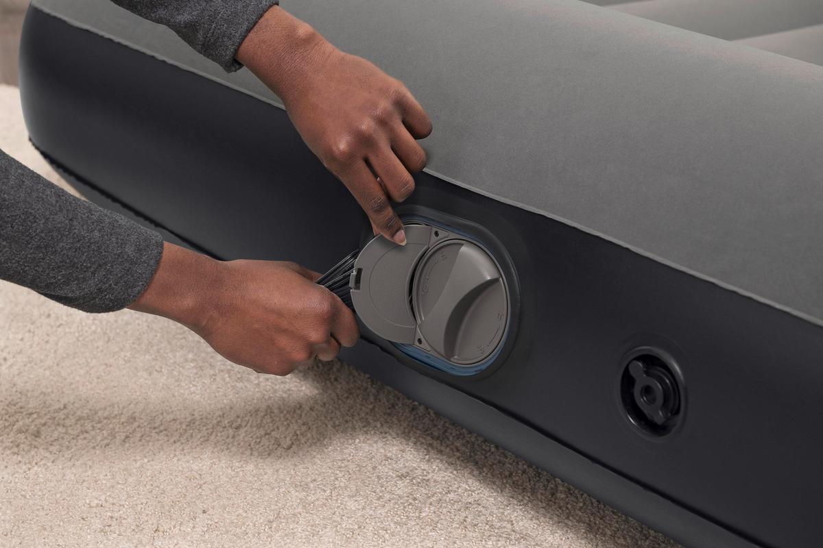 Luftbett Lisha 191x137x30 cm Bis 300kg, inkl. Pumpe - Dunkelgrau/Schwarz, KONVENTIONELL, Kunststoff/Metall (191/137/30cm) - Bestway