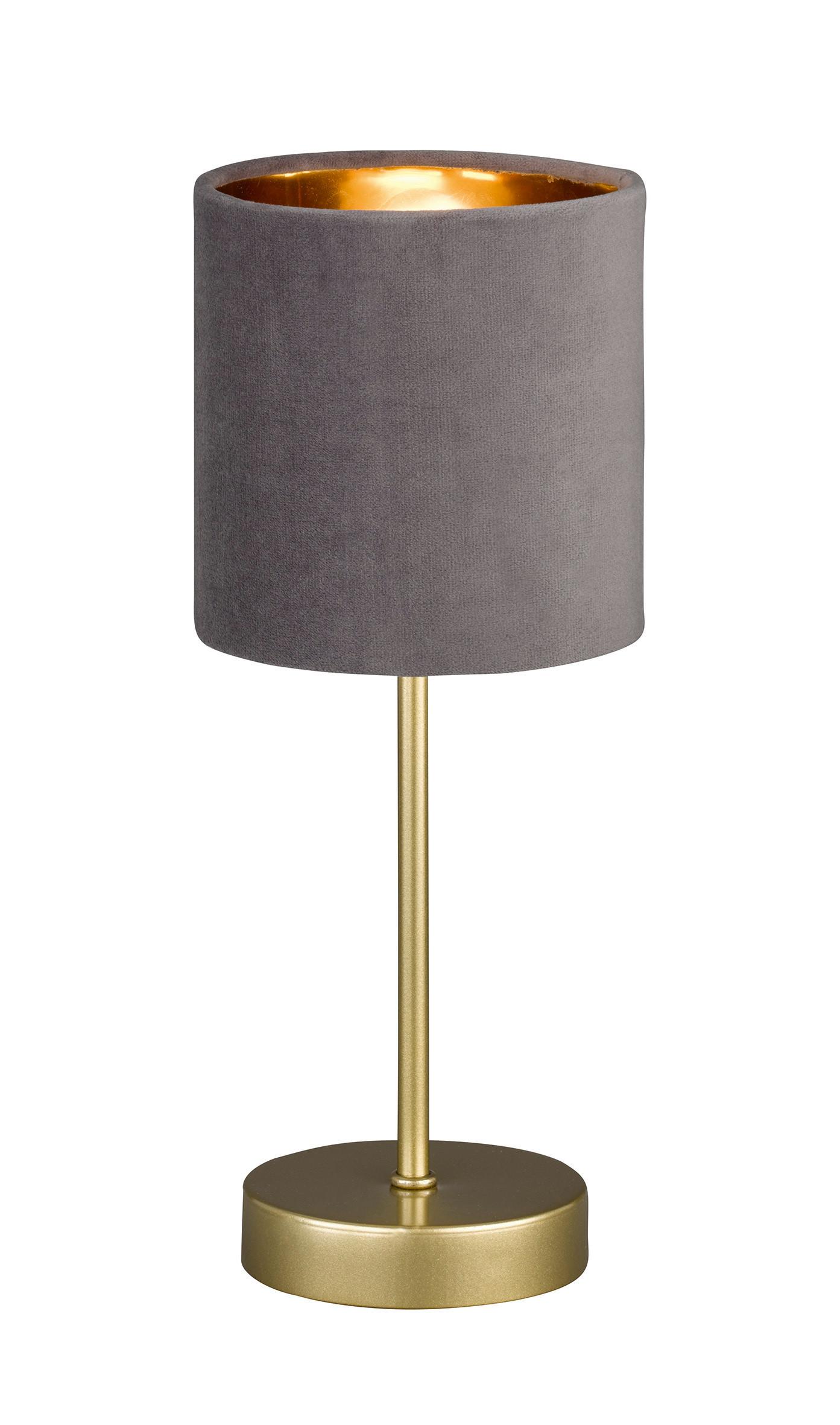 Tischlampe Grau Mit Schnurschalter - Goldfarben/Grau, Design, Textil/Metall (13/34cm) - Fischer & Honsel
