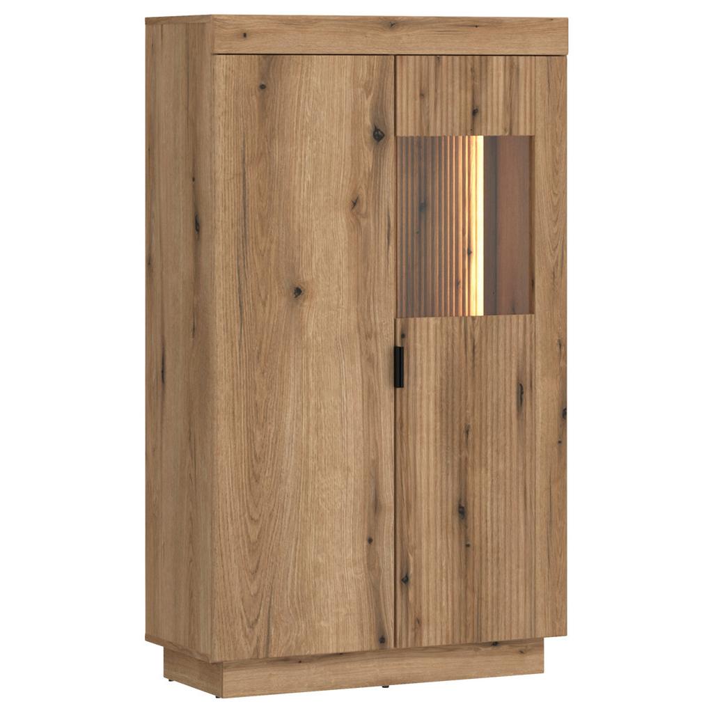 Vitrine Delamar Eichefarben Dekor B: 80,4 Cm