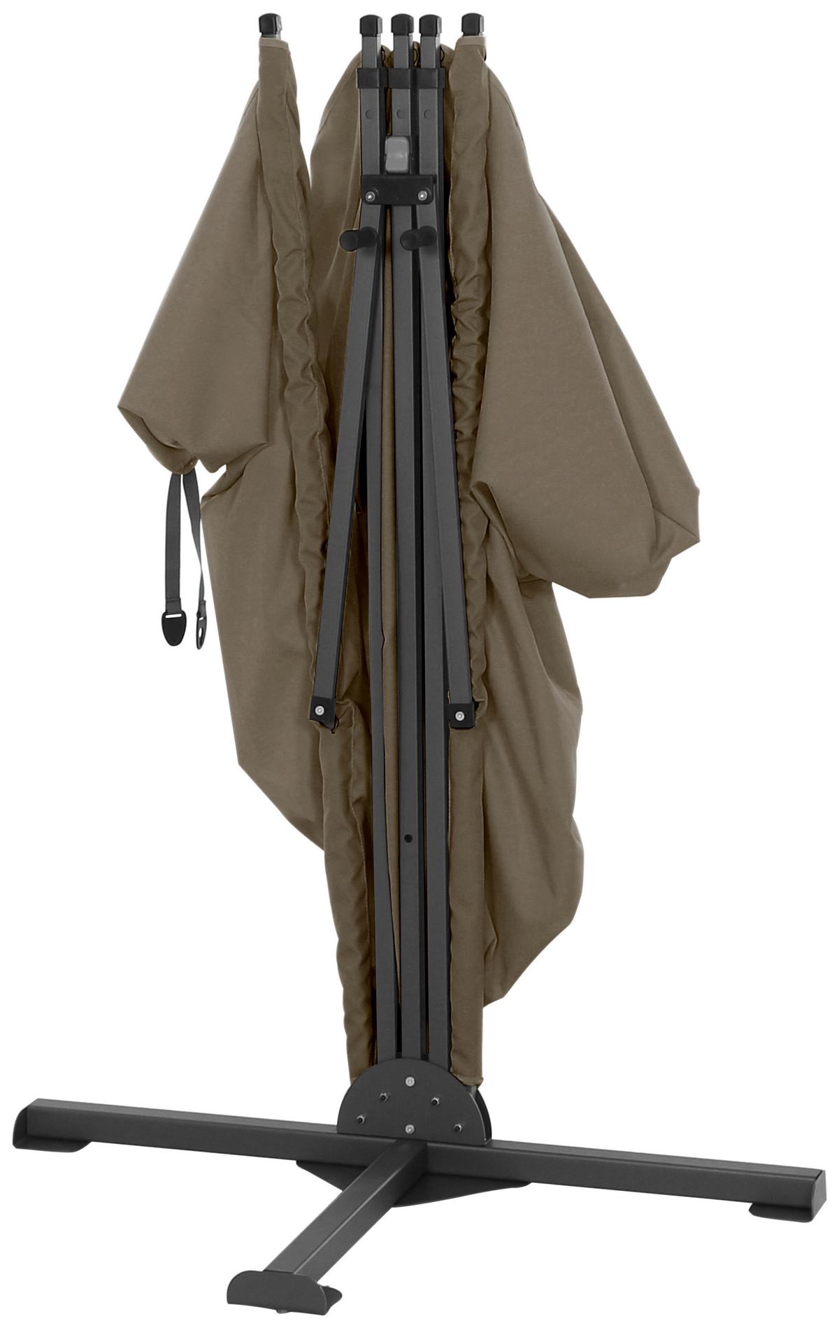 Sichtschutz Anthrazit/Taupe Bh 280 X150 cm - Taupe/Anthrazit, KONVENTIONELL, Textil/Metall (280/150cm) - Siena Garden