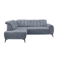 Ecksofa mit USB Anschluss Sano, Hellblau, S: 200x261 cm - Schwarz/Hellblau, MODERN, Textil (200/261cm) - Livetastic