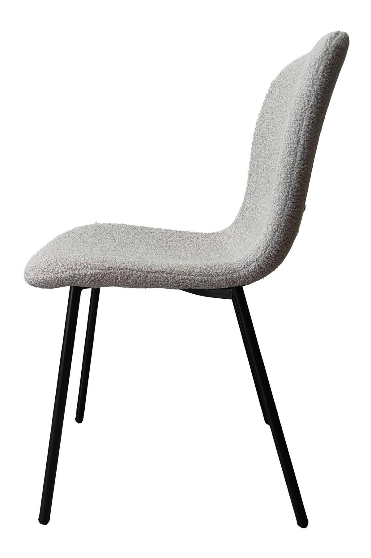 Stuhl-set Hellgrau B: 44cm 4-Teilig - Hellgrau/Schwarz, MODERN, Textil/Metall (44/79/52cm) - Livetastic